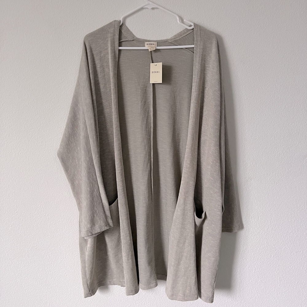 NWT Anthropologie x Donni Open Front Ribbed Knit Cardigan One Size